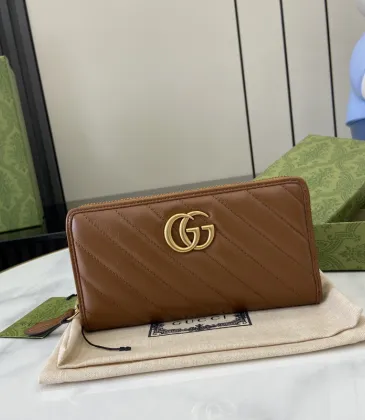 Gucci Quilted Leather Zip Around Wallet With Iconic Double G Hardware #A52725 Gucci Quilted Leather Zip Around Wallet With Iconic Double G Hardware #A52725
