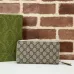 Gucci GG Supreme Leather Trim Zip Around Wallet 19.5×11×3cm #A65012