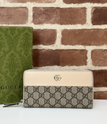 Gucci GG Supreme Leather Trim Zip Around Wallet 19.5×11×3cm #A65012