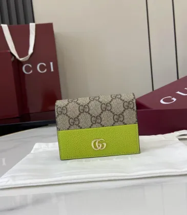 Gucci Beige GG Supreme And Neon Green Leather Bi Fold Wallet With GG Logo size:11×8×3cm #A54117 Gucci Beige GG Supreme And Neon Green Leather Bi Fold Wallet With GG Logo size:11×8×3cm #A54117