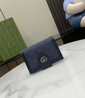 Gucci Blue GG Supreme Canvas Wallet With Double G Hardware #A52609 Gucci Blue GG Supreme Canvas Wallet With Double G Hardware #A52609