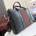 Gucci A0007X GG Supreme Web Stripe Boston Bag Top Handle Detachable Strap Handbag #A65970