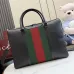 Gucci A0007X GG Supreme Web Stripe Boston Bag Top Handle Detachable Strap Handbag #A65970