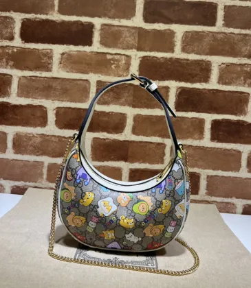 Gucci GG Canvas Hobo Bag With Colorful Cartoon Character Prints #A52728 Gucci GG Canvas Hobo Bag With Colorful Cartoon Character Prints #A52728