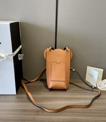 LOEWE Chic Orange Leather Crossbody Phone Bag with Minimalist Design size:19×8×4cm #A54101