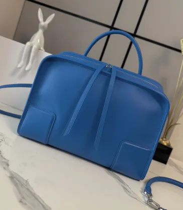 Loewe Amazona 180 Blue Leather Top Handle Bag 34.5x14x27cm #A64991