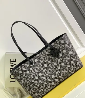 Loewe Large East West Tote Bag in Anagram Jacquard &amp; Leather, 37 x 16 x 25 cm #A63231