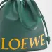 Loewe Green Leather Drawstring Tote Bag With Bold Branding For Chic Everyday Use #A50065