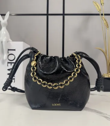 Loewe Mini Flamenco Purse Crocodile-Effect Bucket Bag, 23 x 17 x 5.5 cm #A63230