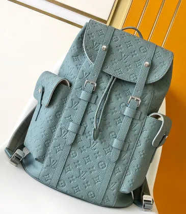 Louis Vuitton Light Blue Embossed Monogram Backpack: Stylish and Functional Design #A50993 Louis Vuitton Light Blue Embossed Monogram Backpack: Stylish and Functional Design #A50993