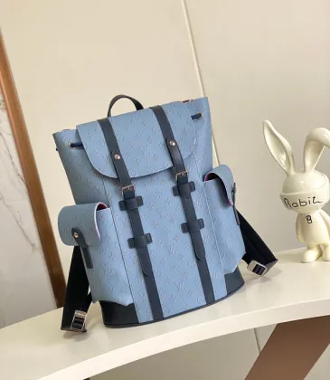 Louis Vuitton Light Blue Monogram Backpack: Blend of Style and Functionality #A51004 Louis Vuitton Light Blue Monogram Backpack: Blend of Style and Functionality #A51004