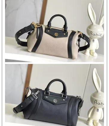 Louis Vuitton Dual - Tone Speedy Bandoulière Bags In Textured Leather With Signature Hardware #A50710 Louis Vuitton Dual - Tone Speedy Bandoulière Bags In Textured Leather With Signature Hardware #A50710