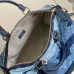 LV Original M15277 Sac Speedy Bandoulière 40 | Denim Patchwork Travel Bag with Koi Fish Motif #A60256