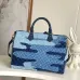 LV Original M15277 Sac Speedy Bandoulière 40 | Denim Patchwork Travel Bag with Koi Fish Motif #A60256