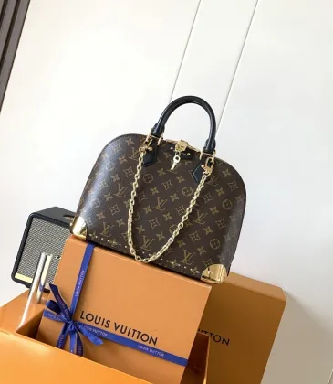 LV Original M27216 Trunk Alma PM Handbag | Monogram Canvas Leather Trim Top Handle Bag #A60247