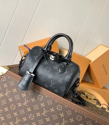 Louis Vuitton Nano Speedy Bag In Black Monogram Eclipse Canvas With Chain Strap #A50713 Louis Vuitton Nano Speedy Bag In Black Monogram Eclipse Canvas With Chain Strap #A50713