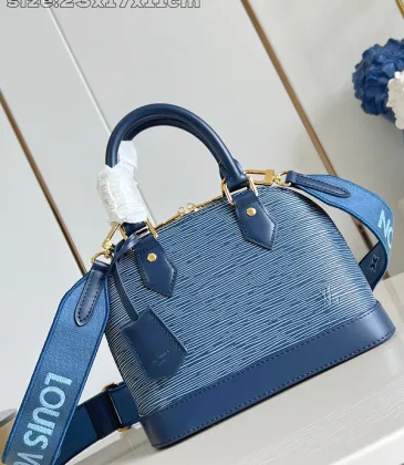 Louis Vuitton Blue Epi Leather Speedy Bag With Signature Strap And Gold Hardware size:23×17×11cm #A54067 Louis Vuitton Blue Epi Leather Speedy Bag With Signature Strap And Gold Hardware size:23×17×11cm #A54067