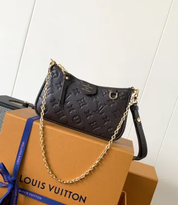 Louis Vuitton Black Embossed Monogram Chain Shoulder Bag With Leather Accents #A50835 Louis Vuitton Black Embossed Monogram Chain Shoulder Bag With Leather Accents #A50835