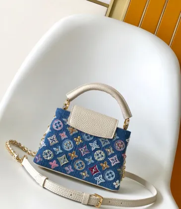Exquisite Louis Vuitton Denim Handbag With Colorful Embellishments And Dual Straps size:21×13.6×8cm #A53517 Exquisite Louis Vuitton Denim Handbag With Colorful Embellishments And Dual Straps size:21×13.6×8cm #A53517