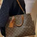Louis Vuitton Monogram Canvas Handbag With Leather Accents And Tag Design #A53366