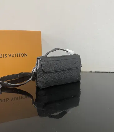 Louis Vuitton Black Leather Crossbody Bag With Subtle Monogram Detailing size:20×11×5cm #A53377 Louis Vuitton Black Leather Crossbody Bag With Subtle Monogram Detailing size:20×11×5cm #A53377