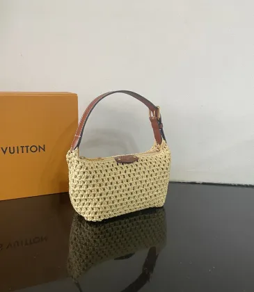 Louis Vuitton Crochet Straw Baguette Bag With Leather Handle Accents size:18×11×6cm #A54068 Louis Vuitton Crochet Straw Baguette Bag With Leather Handle Accents size:18×11×6cm #A54068