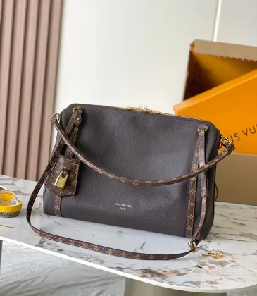 Louis Vuitton M26397 Express Medium Hobo Bag Dark Brown Calfskin Monogram Trim Crossbody Handbag #A65979
