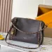 Louis Vuitton M26397 Express Medium Hobo Bag Dark Brown Calfskin Monogram Trim Crossbody Handbag #A65979