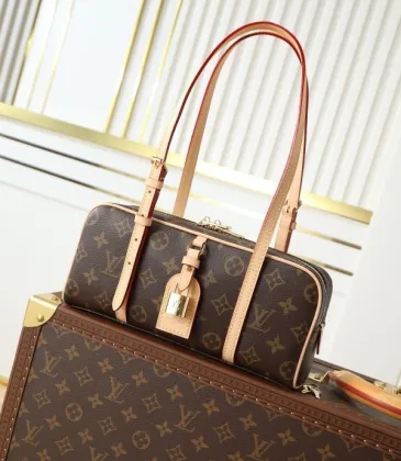 Louis Vuitton Monogram Canvas Cylinder Bag - Luxury Top-Handle Handbag with Gold-Tone Lock &amp; Signature Hardware M47031 #A58357