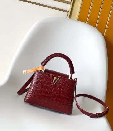 Louis Vuitton N96963 Capucines BB Croc Embossed Taurillon Leather Top Handle Crossbody Bag #A65975