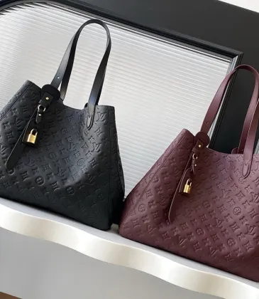 Louis Vuitton Neverfull MM Tote Bag (2 Colors) – Black/Burgundy Monogram Empreinte Leather with Gold-Tone Lock #A59173
