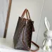 Louis Vuitton Monogram Canvas Tote Bag With Brown Leather Trim And Detachable Strap #A50837