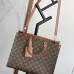 Louis Vuitton Monogram Canvas Tote Bag With Brown Leather Trim And Detachable Strap #A50837