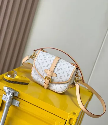 Louis Vuitton White Monogram Canvas Saddle Bag With Leather Straps And Buckle Detail #A50831 Louis Vuitton White Monogram Canvas Saddle Bag With Leather Straps And Buckle Detail #A50831