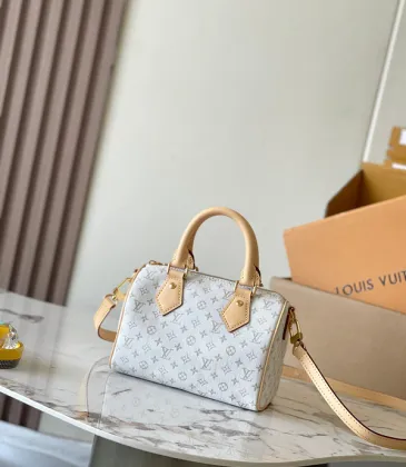 Louis Vuitton Mini Speedy Bag In Light Monogram Canvas With Leather Trim And Strap #A50833 Louis Vuitton Mini Speedy Bag In Light Monogram Canvas With Leather Trim And Strap #A50833