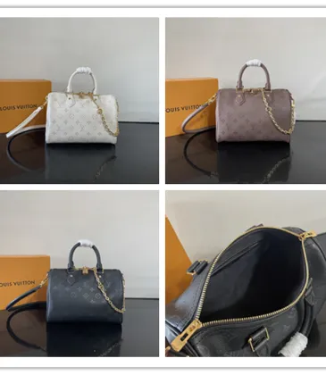 Louis Vuitton Speedy Bandoulière Mini (3 Colors) – White/Dark Brown/Black Monogram Empreinte Leather with Chain Strap #A59172