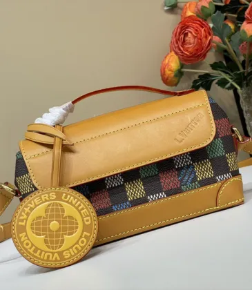 Louis Vuitton Colorful Damier Pattern Crossbody Bag With Branded Medallion Accent #A50434 Louis Vuitton Colorful Damier Pattern Crossbody Bag With Branded Medallion Accent #A50434