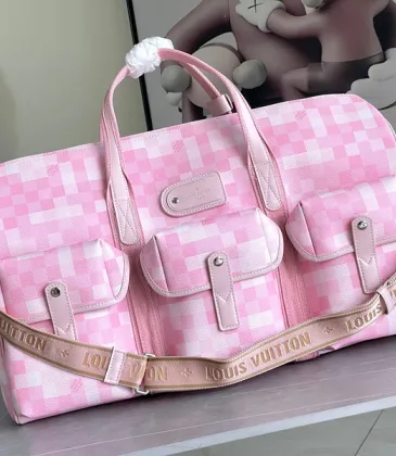 Louis Vuitton Pink Pixelated Pattern Duffle Bag With Multiple Pockets And Branded Strap #A50834 Louis Vuitton Pink Pixelated Pattern Duffle Bag With Multiple Pockets And Branded Strap #A50834