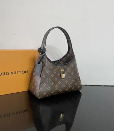 Louis Vuitton Monogram Canvas Hobo Bag With Lock Accent And Contrast Trim #A50430 Louis Vuitton Monogram Canvas Hobo Bag With Lock Accent And Contrast Trim #A50430