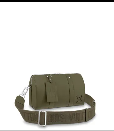 Louis Vuitton Olive Green Leather Messenger Bag With Branded Strap size:27×7×13cm #A53750 Louis Vuitton Olive Green Leather Messenger Bag With Branded Strap size:27×7×13cm #A53750