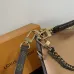Louis Vuitton Coussin Hobo Bag – Beige Grained Leather with Two-Tone Chain &amp; Monogram Strap #A59171