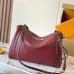 Louis Vuitton M27689 Express Medium Hobo Bag Burgundy Calfskin Monogram Trim Shoulder Handbag #A65977