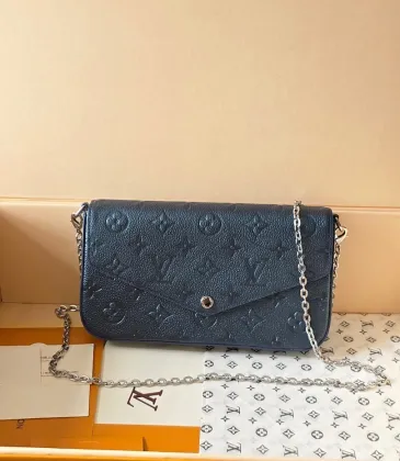 Louis Vuitton Pochette Metis Crossbody Bag – Iridescent Navy Monogram Empreinte Leather (Silver-Tone Chain Strap) #A58786