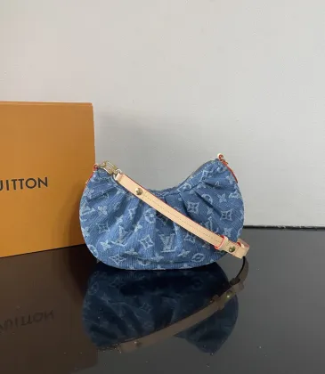 Louis Vuitton Denim Monogram Baguette Bag With Contrast Strap size:21×15×7cm #A53373 Louis Vuitton Denim Monogram Baguette Bag With Contrast Strap size:21×15×7cm #A53373