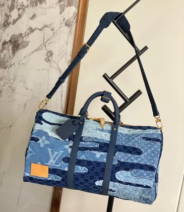 LV Original M26117 Keepall Bandoulière 50 | Denim Boro Patchwork Travel Bag 29×23×50 cm #A60254