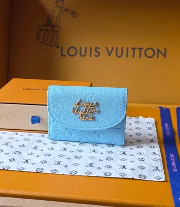 Louis Vuitton M27480 Rosali Sky Blue Empreinte Leather Snap Closure Coin Card Mini Wallet #A66006