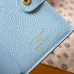 Louis Vuitton M27488 Lisa Light Blue Empreinte Leather Compact Zip Card Wallet #A66004