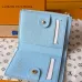Louis Vuitton M27488 Lisa Light Blue Empreinte Leather Compact Zip Card Wallet #A66004