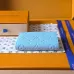 Louis Vuitton M27488 Lisa Light Blue Empreinte Leather Compact Zip Card Wallet #A66004