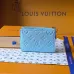 Louis Vuitton M27488 Lisa Light Blue Empreinte Leather Compact Zip Card Wallet #A66004
